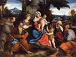 Бонифацио Веронезе (Бонифацио де Питати). Святое семейство со святыми. Около 1525. Лувр. Париж